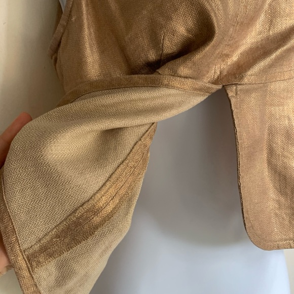 Chanel Cropped Tank Top Gold Linen/Silk Small - Picture 3 of 13